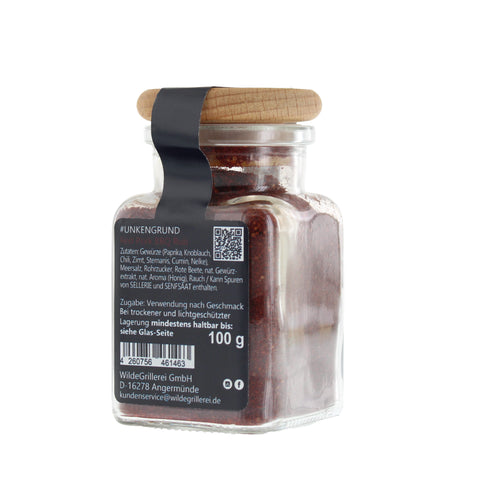 #UNKENGRUND - Red Pork BBQ Rub Glas mit Holzdeckel 100g  MHD