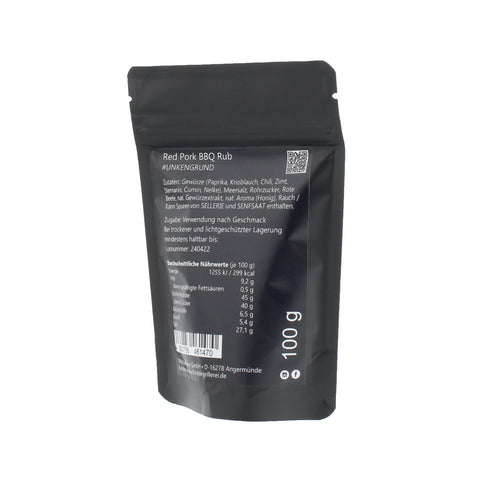 #UNKENGRUND - Red Pork BBQ Rub Beutel mit Druckverschluss 100g MHD