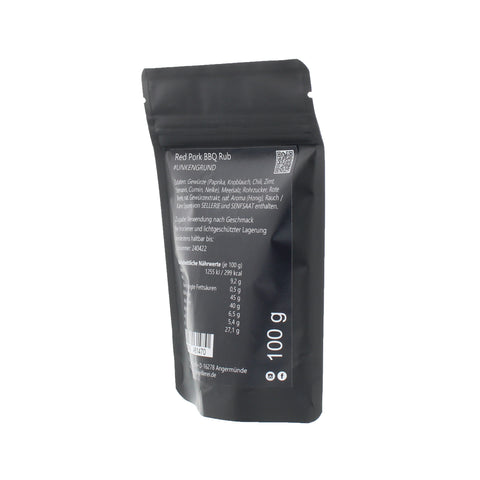 #UNKENGRUND - Red Pork BBQ Rub Beutel mit Druckverschluss 100g MHD