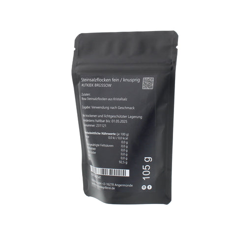 #UTKIEK BRÜSSOW - Steinsalzflocken fein / knusprig Beutel mit Druckverschluss 105g MHD